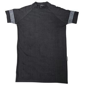 Tempest Vintage 00s stretch Versace look shirt short sleeve Large black white